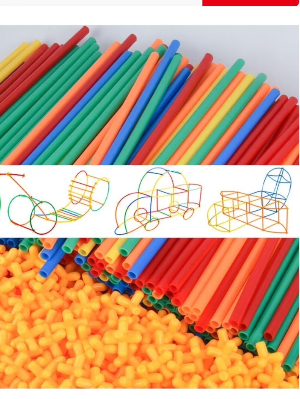 Colorful Building Sticks & Connectors Construction Toy Set Large assortment